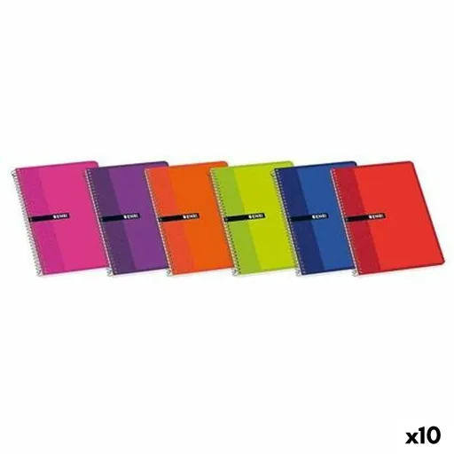 Caderno ENRI Multicolor Tampa Macia Din A4 80 Folhas (10 Unidades)