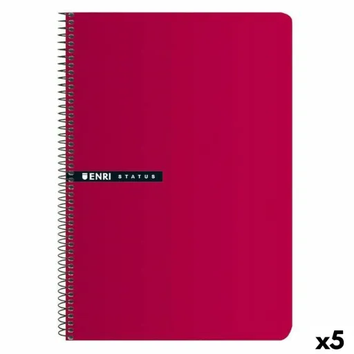 Caderno ENRI Vermelho 21,5 x 15,5 cm (5 Unidades)