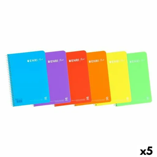 Caderno ENRI Multicolor Din A4 80 Folhas (5 Unidades)