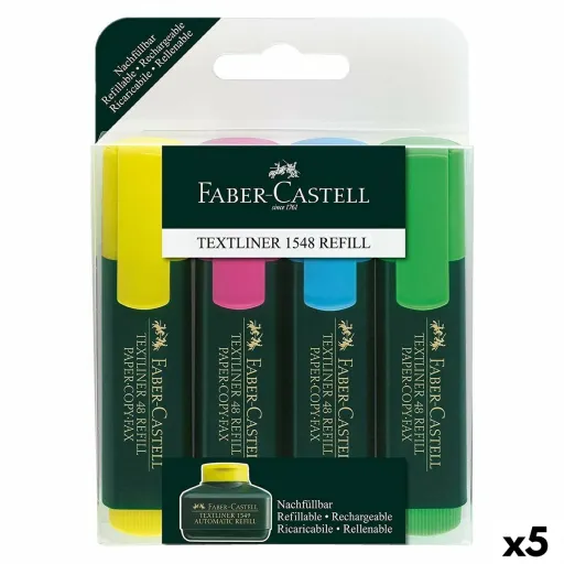 Conjunto de Marcadores Faber-Castell Fluorescente Multicolor (5 Unidades)