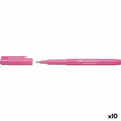 Rotulador Permanente Faber-Castell Broadpen Pastel Cor de Rosa (10 Unidades)