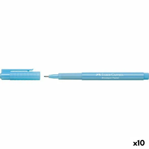 Rotulador Permanente Faber-Castell Broadpen Pastel Azul Pastel (10 Unidades)