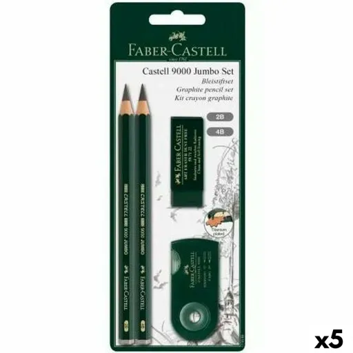 Conjunto de Lápis Faber-Castell Preto (5 Unidades)