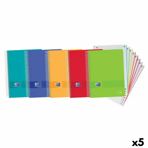 Conjunto de Cadernos Oxford Multicolor A4 (5 Unidades)