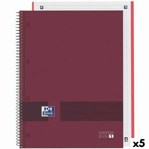 Caderno Oxford European Book Write&Erase Castanho-Avermelhado A4 (5 Unidades)