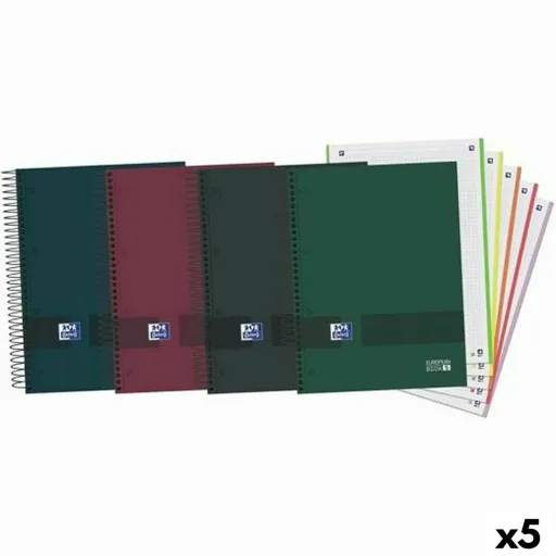 Conjunto de Cadernos Oxford European Book 5 Multicolor A4 120 Folhas (5 Unidades)