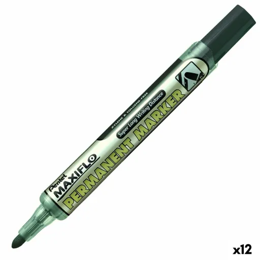 Rotulador Permanente Pentel Maxiflo NLF50 Preto (12 Unidades)