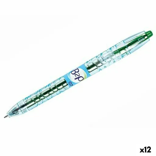 Esferográfica de Gel Pilot B2P Verde 0,4 mm (12 Unidades)