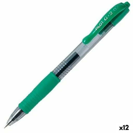 Esferográfica de Gel Pilot G-2 07 Verde 0,4 mm (12 Unidades)