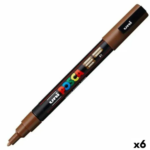 Marcador POSCA PC-3M Castanho (6 Unidades)