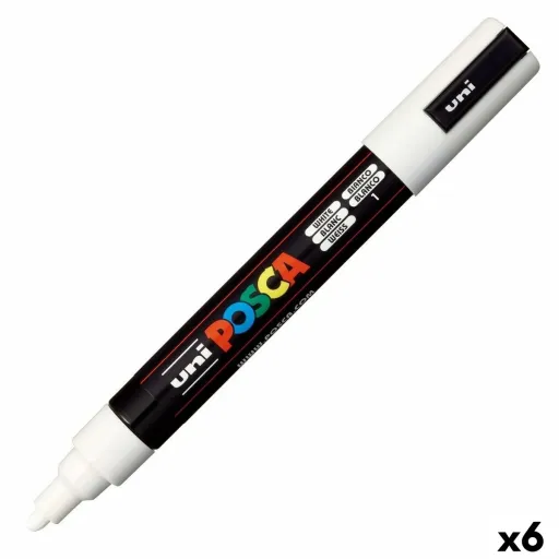 Rotuladores POSCA PC-5M Branco (6 Unidades)