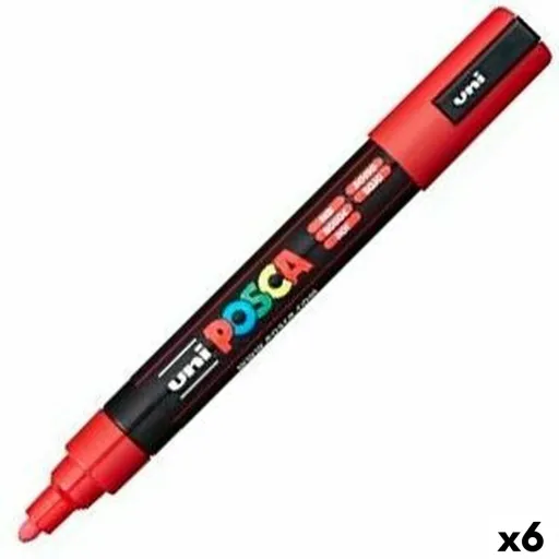 Rotuladores POSCA PC-5M Vermelho (6 Unidades)