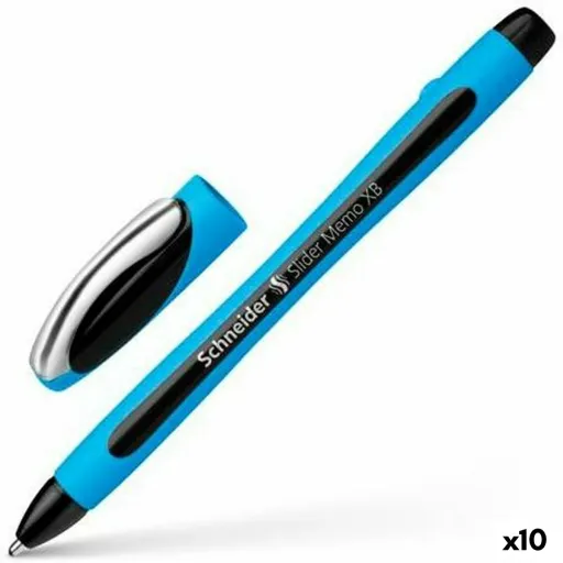 Caneta Schneider Slider Memo XB Azul Preto Borracha Natural (10 Unidades)