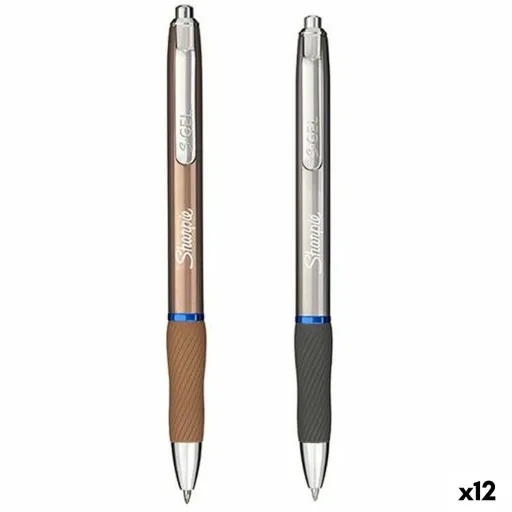 Caneta Sharpie SGEL Metallic Azul Prateado Cobre 0,7 mm (12 Unidades)