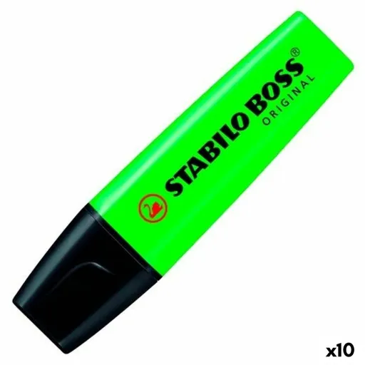 Marcador Fluorescente Stabilo Boss Verde Preto/Verde 10 Peças (10 Unidades) (1 Unidade)