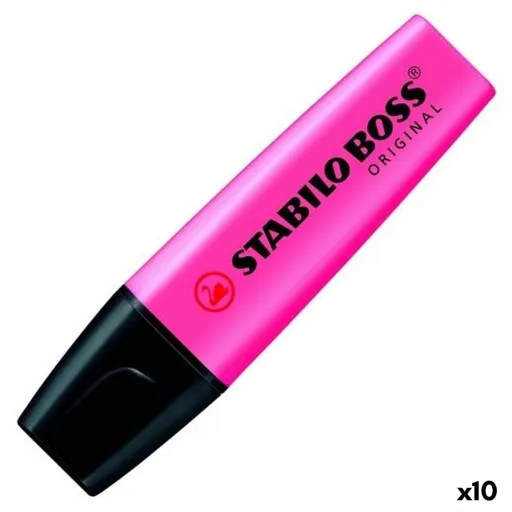 Marcador Fluorescente Stabilo Boss Cor de Rosa 10 Peças (10 Unidades)