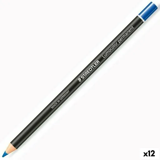 Lápis Staedtler Lumocolor Permanent Glasochrom Permanente Azul (12 Unidades)