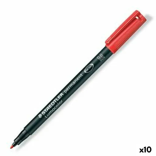 Rotulador Permanente Staedtler Lumocolor 317-2 M Vermelho (10 Unidades)