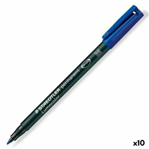 Rotulador Permanente Staedtler Lumocolor 317-3 M Azul (10 Unidades)