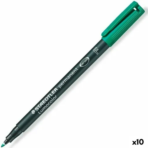 Rotulador Permanente Staedtler Lumocolor 318 F Verde (10 Unidades)