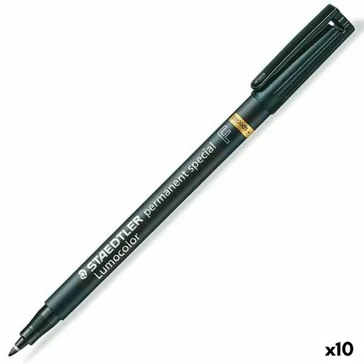 Rotulador Permanente Staedtler Lumocolor Special F Preto (10 Unidades)