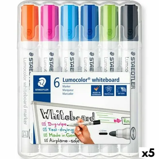 Conjunto de Marcadores Staedtler Lumocolor 351 Ardósia Branca 6 Peças (5 Unidades)