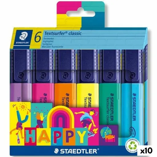 Conjunto de Marcadores Fluorescentes Staedtler Textsurfer Classic Happy Line (10 Unidades)