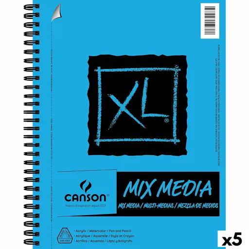 Bloco de Desenho Canson XL Mix Media Branco A4 Papel 5 Unidades 30 Folhas 300 g/m²