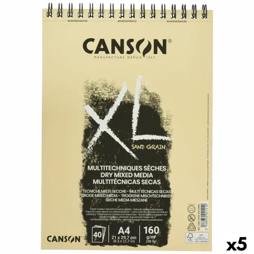 Bloco de Desenho Canson XL Sand Natural A4 5 Unidades 40 Folhas 160 g/m2