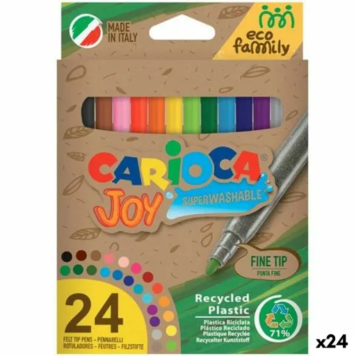 Conjunto de Canetas de Feltro Carioca Joy Eco Family 24 Peças Multicolor (24 Unidades)