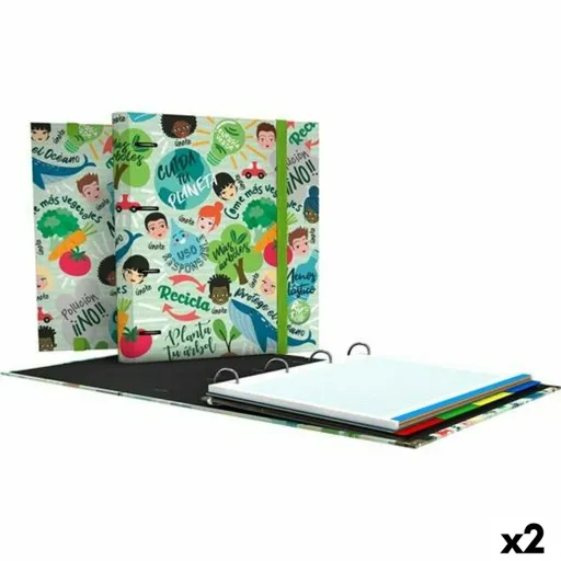 Pasta com Argolas Grafoplas Carpebook Revolution Green Verde A4 (2 Unidades)