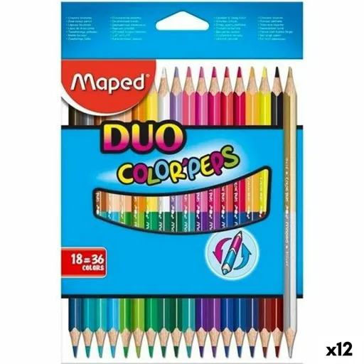 Lápis de Cores Maped Duo Color' Peps	 Multicolor 18 Peças Ponta Dupla (12 Unidades)