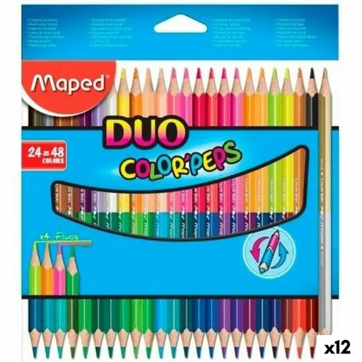 Lápis de Cores Maped Duo Color' Peps	 Multicolor 24 Peças Ponta Dupla (12 Unidades)