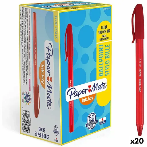 Caneta Paper Mate Inkjoy 50 Peças Vermelho 1 mm (20 Unidades)