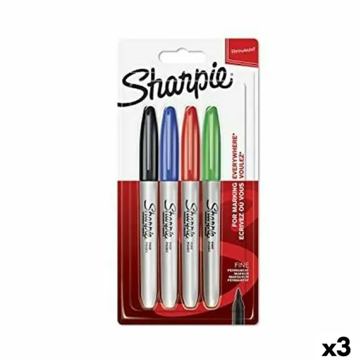 Conjunto de Canetas de Feltro Sharpie Multicolor 4 Peças (3 Unidades)