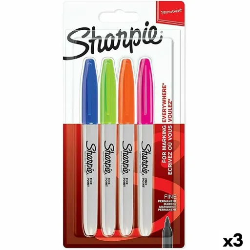 Conjunto de Canetas de Feltro Sharpie 4 Peças Multicolor (3 Unidades)