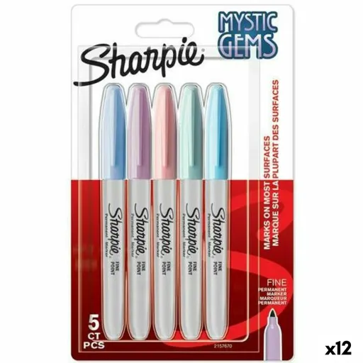 Conjunto de Canetas de Feltro Sharpie Mystic Gems Multicolor 5 Peças (12 Unidades)