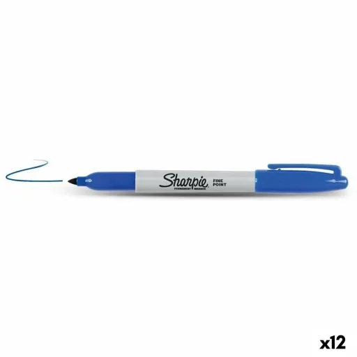 Rotulador Permanente Sharpie Fine Point Azul (12 Unidades)