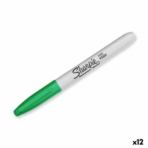 Rotulador Permanente Sharpie Fine Point Verde (12 Unidades)