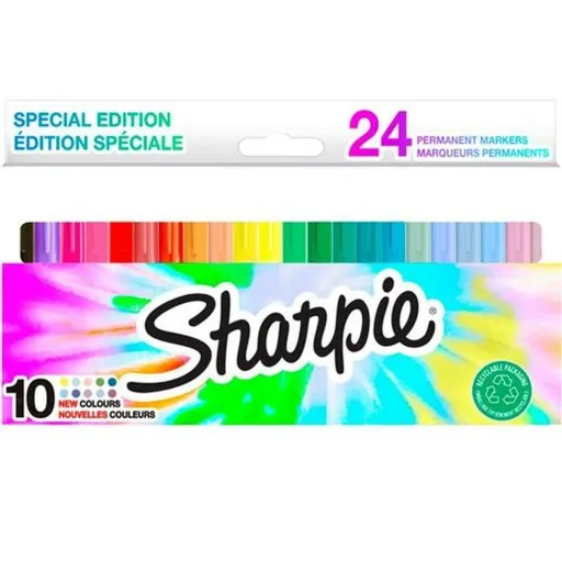 Conjunto de Canetas de Feltro Sharpie 24 Peças Permanente Multicolor