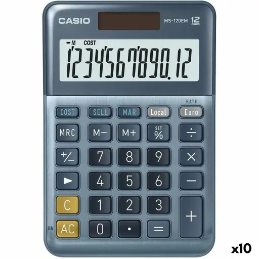 Calculadora Casio MS-100EM Azul (10 Unidades)