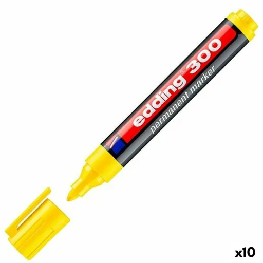 Rotulador Permanente Edding 300 Amarelo (10 Unidades)