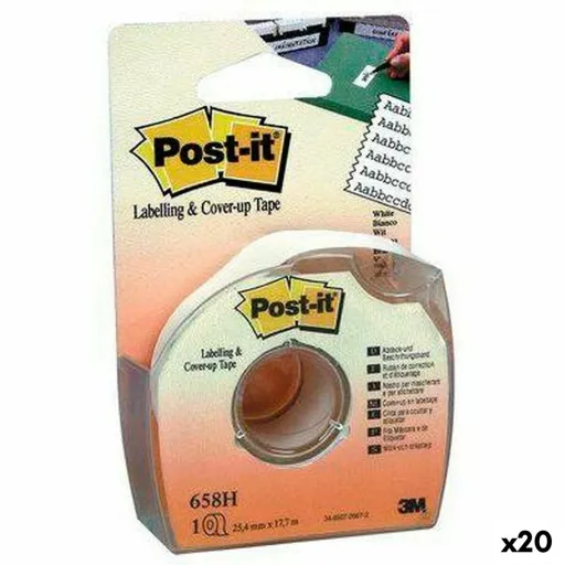 Fita Adesiva Post-it 658H Branco 25,4 mm x 17,7 m (12 Unidades)