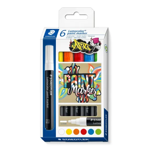 Conjunto de Canetas de Feltro Staedtler Lumocolor 349 6 Peças Multicolor