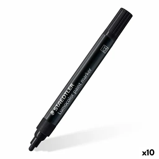 Rotulador Permanente Staedtler Lumocolor Preto (10 Unidades)