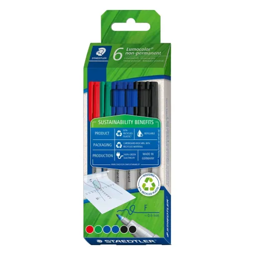 Conjunto de Marcadores Staedtler Lumocolor 6 Peças Multicolor