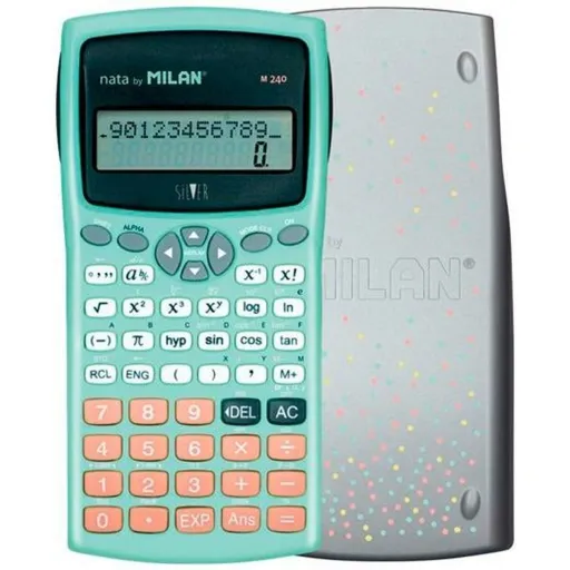 Calculadora Científica Milan M240 Turquesa Prateado 16,7 x 8,4 x 1,9 cm