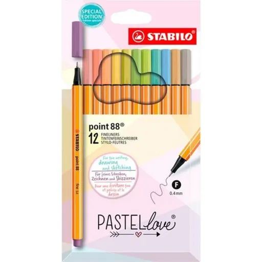 Rotuladores Stabilo Pastel 0,4 mm (12 Peças)