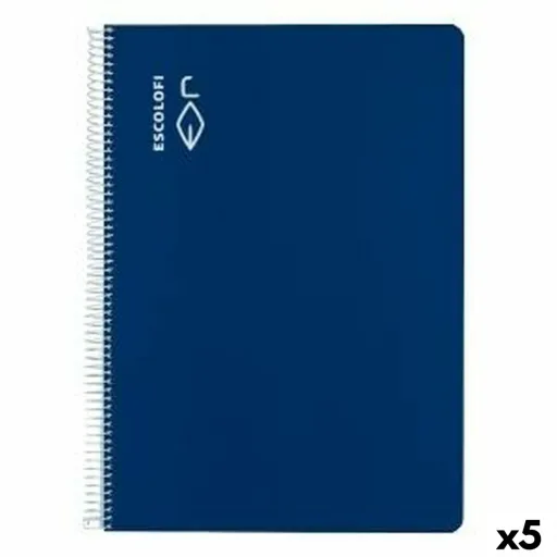 Caderno ESCOLOFI Azul A4 Din A4 40 Folhas (5 Unidades)