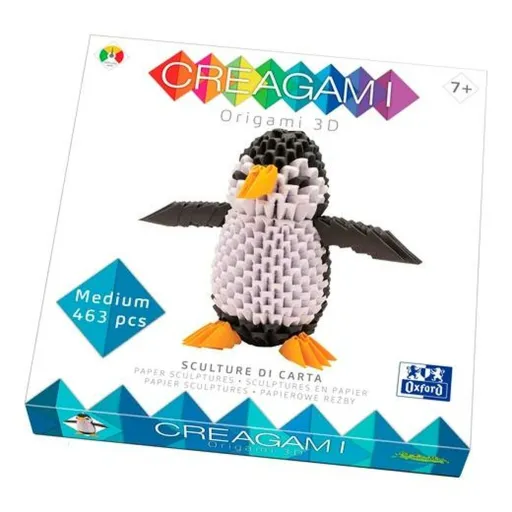 Jogo de Trabalhos Manuais com Papel Oxford Creagami 3D Pinguim